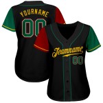 Kelly Two Tone Jersey Schwarz Authentic Grün-Gold Custom Baseball Kelly Two Tone Jersey Schwarz Authentic Grün-Gold Custom Baseball