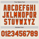 Authentisches orange-schwarzes Baseballtrikot, cremefarben, individuell Authentisches orange-schwarzes Baseballtrikot, cremefarben, individuell
