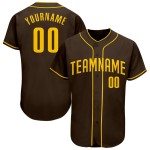Jersey Gold Benutzerdefinierte Authentic Baseball Braun Jersey Gold Benutzerdefinierte Authentic Baseball Braun